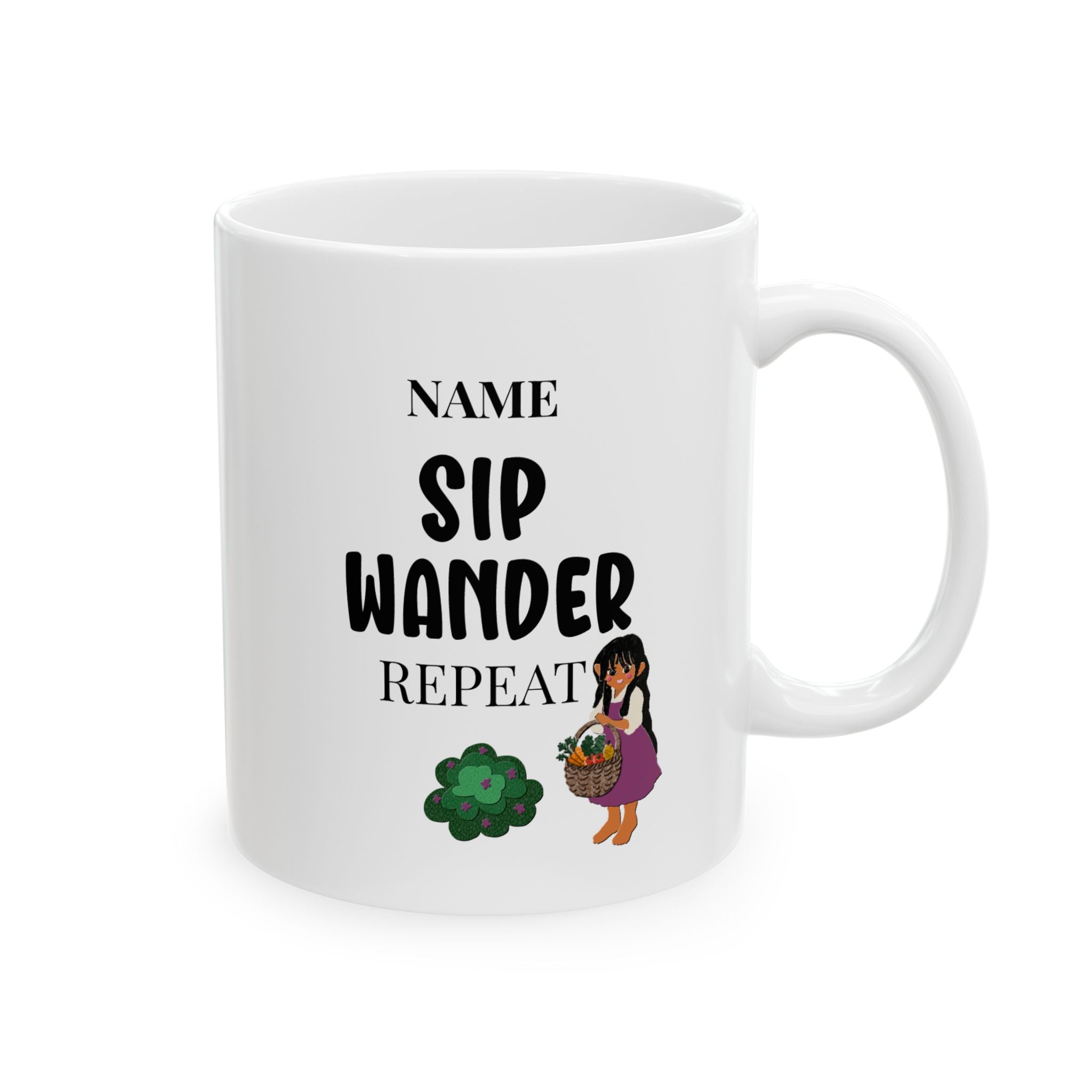 Mushroom Cottage Mug │ Personalized Cottagecore Coffee Mug │ Hand-Drawn Forager Gift, 11 oz & 15 oz