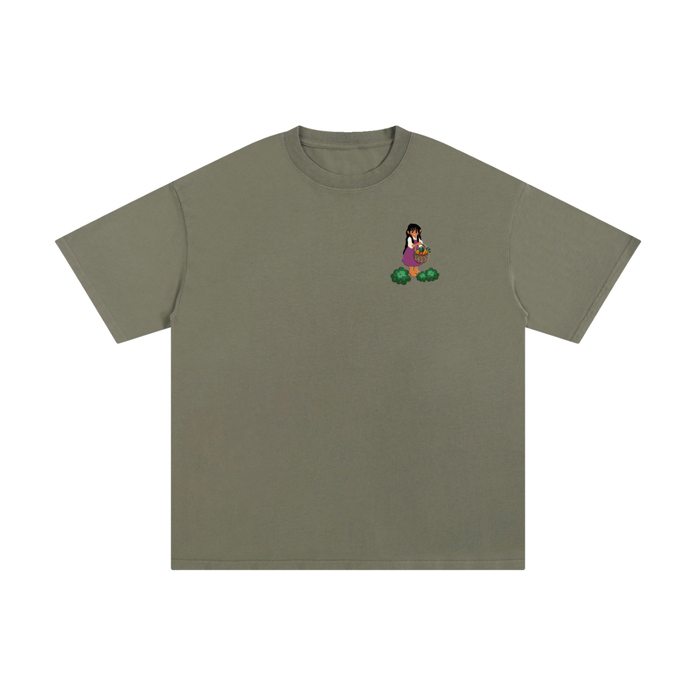 Forest Friends Tee — Hand-Drawn Mushroom Forager Design (Unisex Cotton)