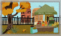 Autumn Farmer's Market Desk Mat — Fall Produce Desk Pad