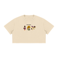 Forest Friends Crop Top — Hand-Drawn Mushroom Forager Tee (100% Cotton)