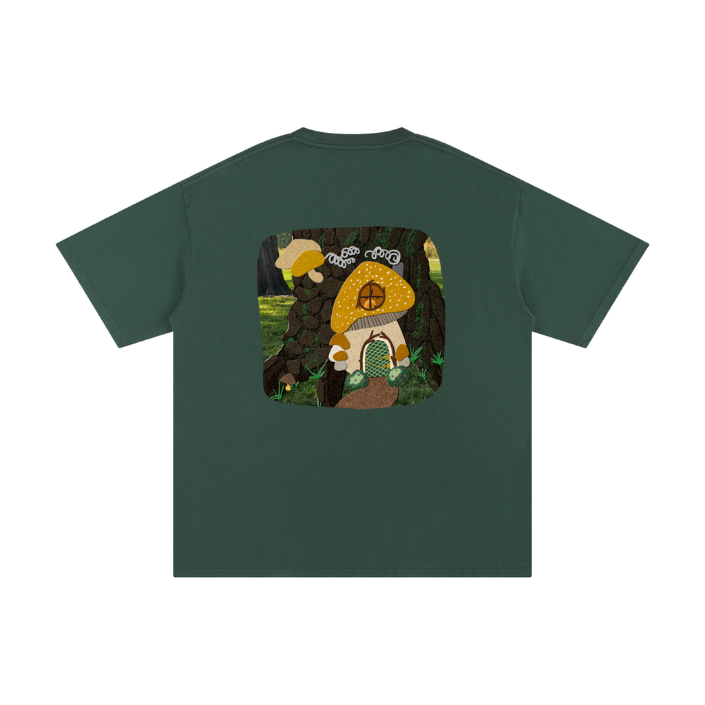 Forest Friends Tee — Hand-Drawn Mushroom Forager Design (Unisex Cotton)