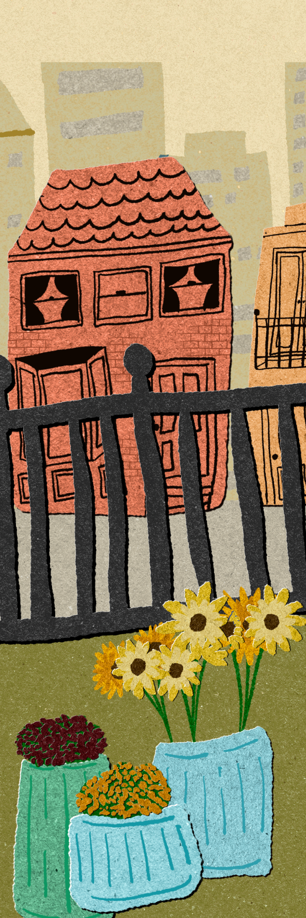 Autumn City Bookmark │ Hand-Illustrated Fall Bookmark │ Farmers Market & Foliage, 3 Designs