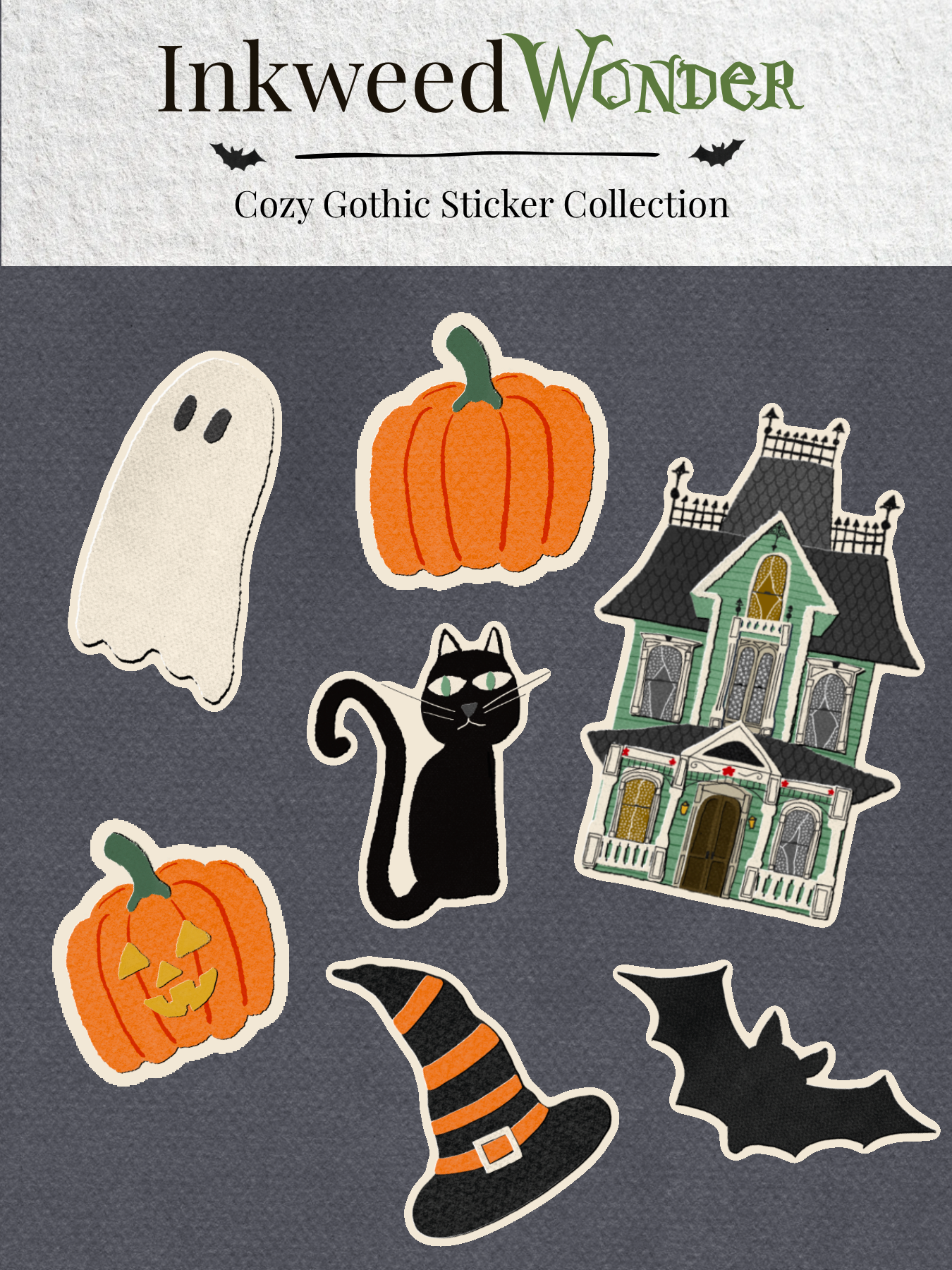 Gothic Cozy Halloween Sticker Sheet - COMING SOON