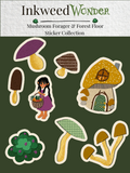 Mushroom Forager Sticker Sheet — Forest Floor Vinyl Stickers (4"x6")