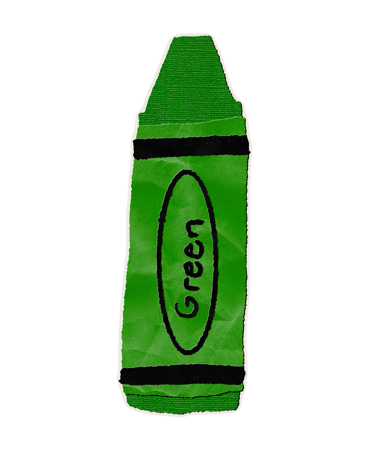 Crayon Die Cut Stickers (4 Color Options)