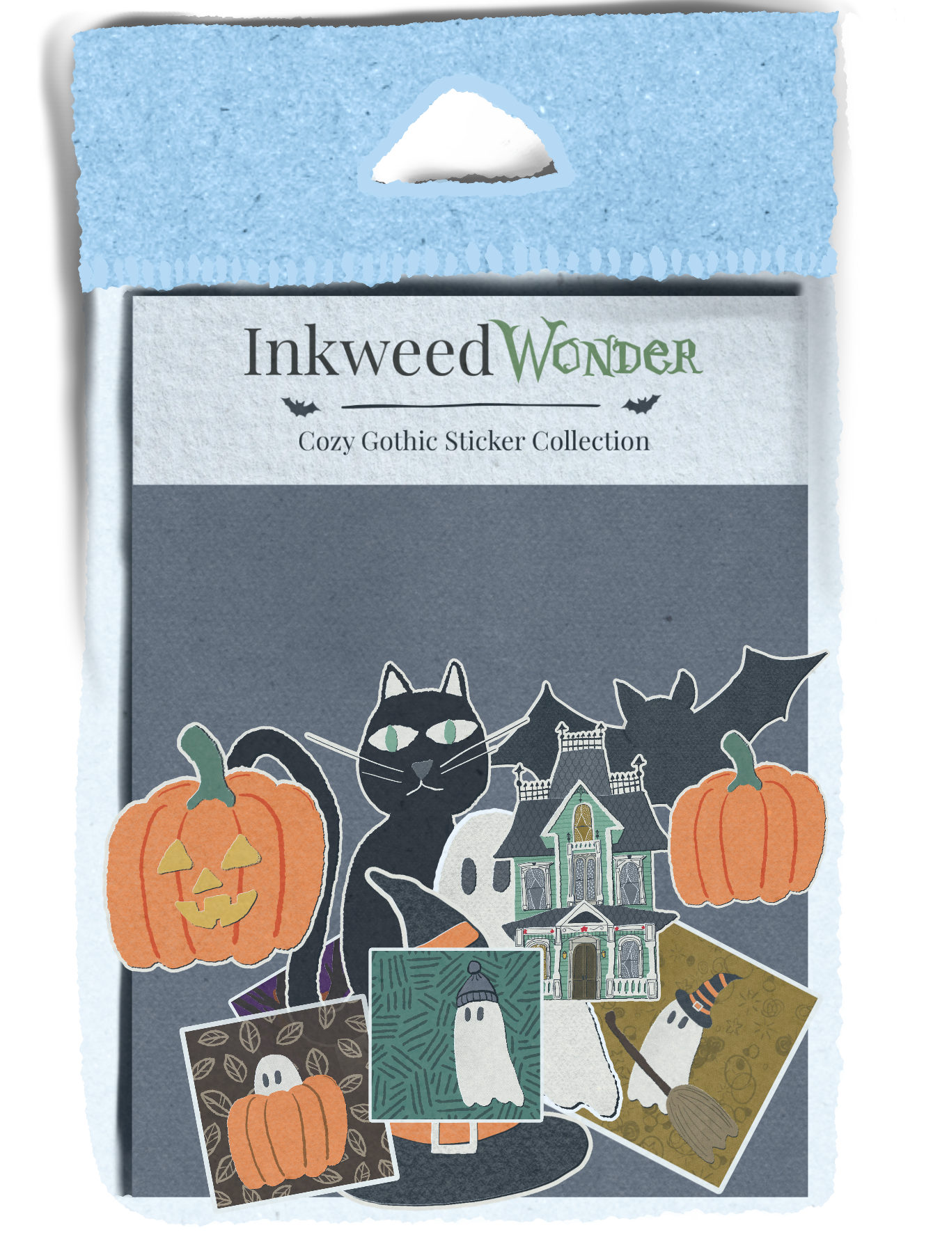 Cozy Gothic Digital Stickers │ 12 Hand-Illustrated Spooky Sticker Set │ Digital Planner