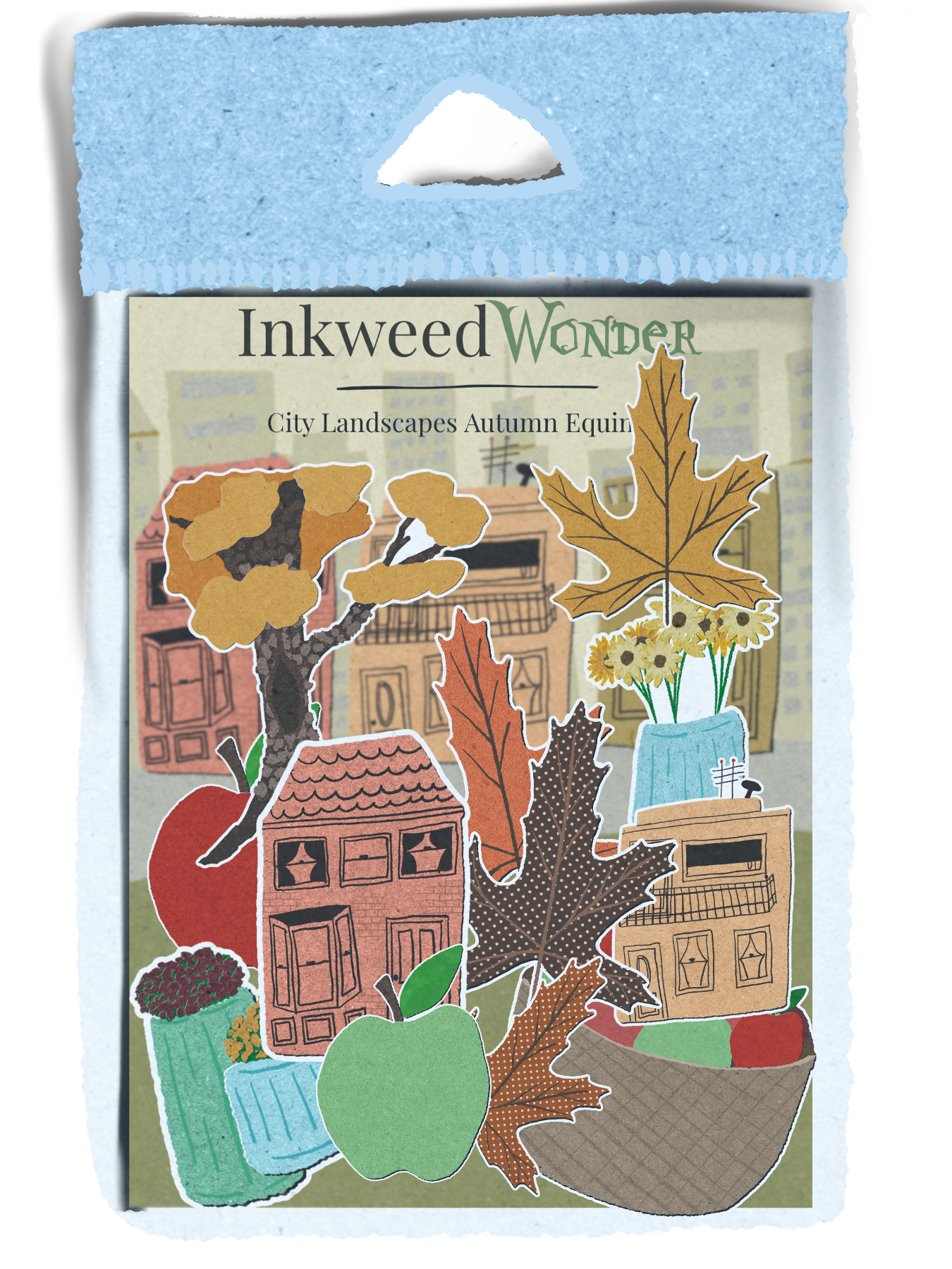 Autumn City Digital Stickers │ 12 Hand-Illustrated Fall Sticker Set │ Digital Planner