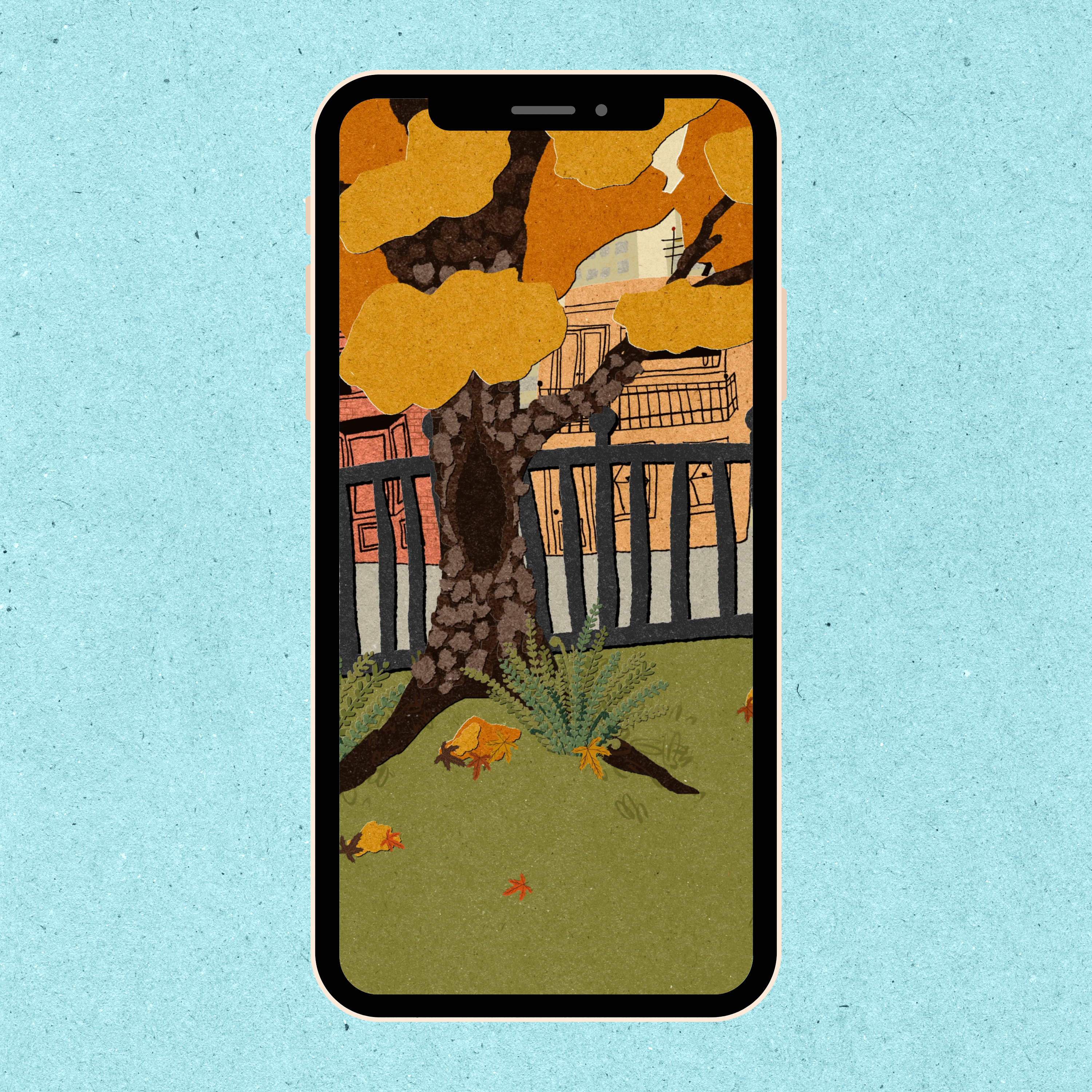 Autumn Phone Wallpaper Bundle │ 3 Hand-Illustrated iPhone Backgrounds │ Fall Digital Download