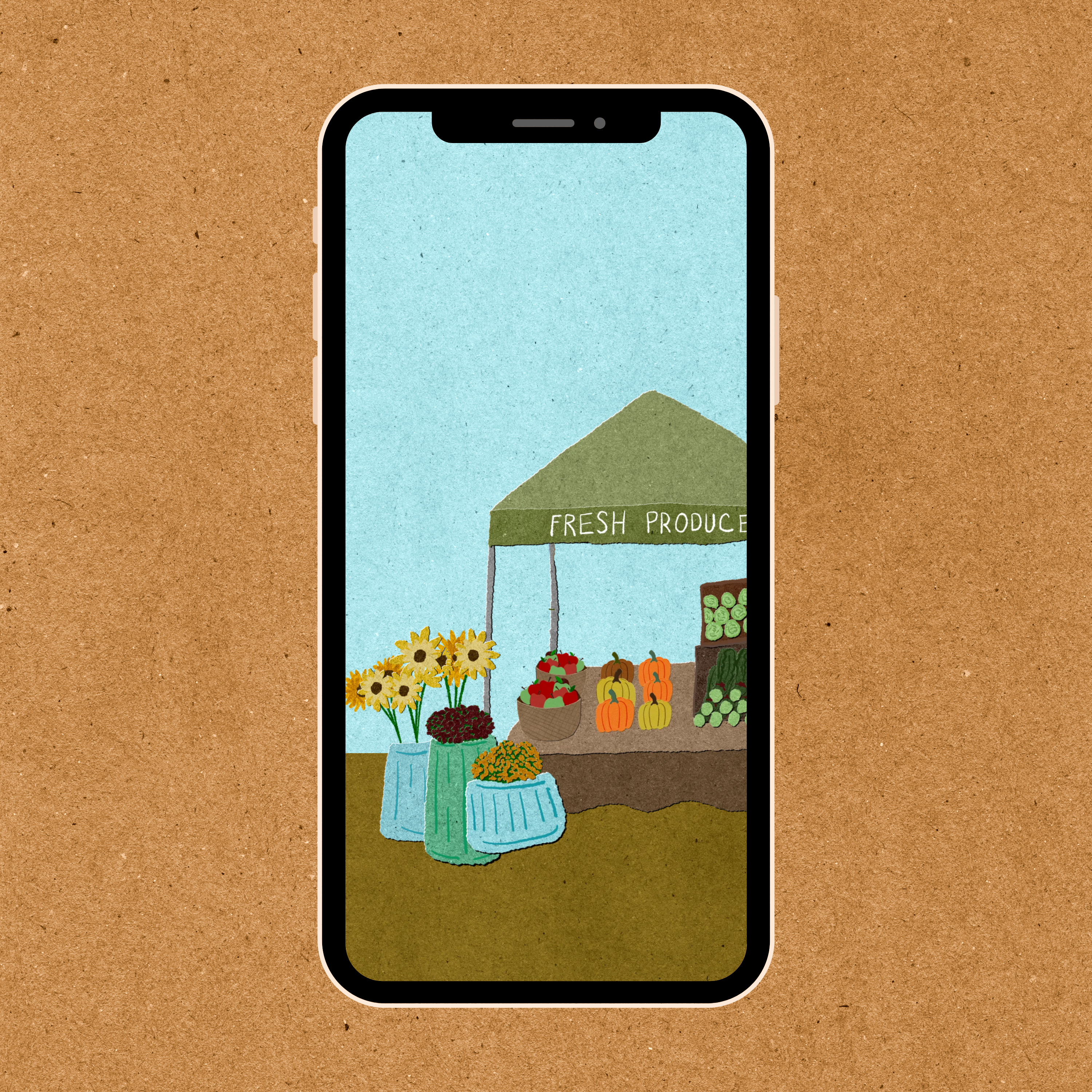 Autumn Phone Wallpaper Bundle │ 3 Hand-Illustrated iPhone Backgrounds │ Fall Digital Download