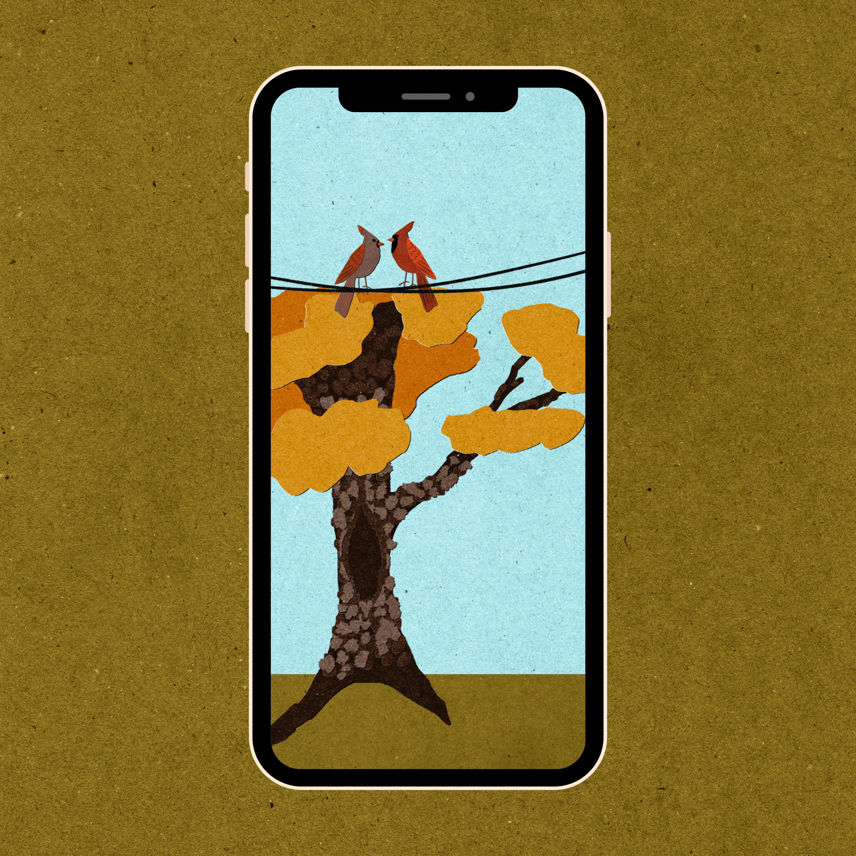 Autumn Phone Wallpaper Bundle │ 3 Hand-Illustrated iPhone Backgrounds │ Fall Digital Download