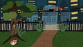 Woodland City Night Desktop Wallpaper │ Hand-Illustrated Fox & Owl Scene │ Digital Download