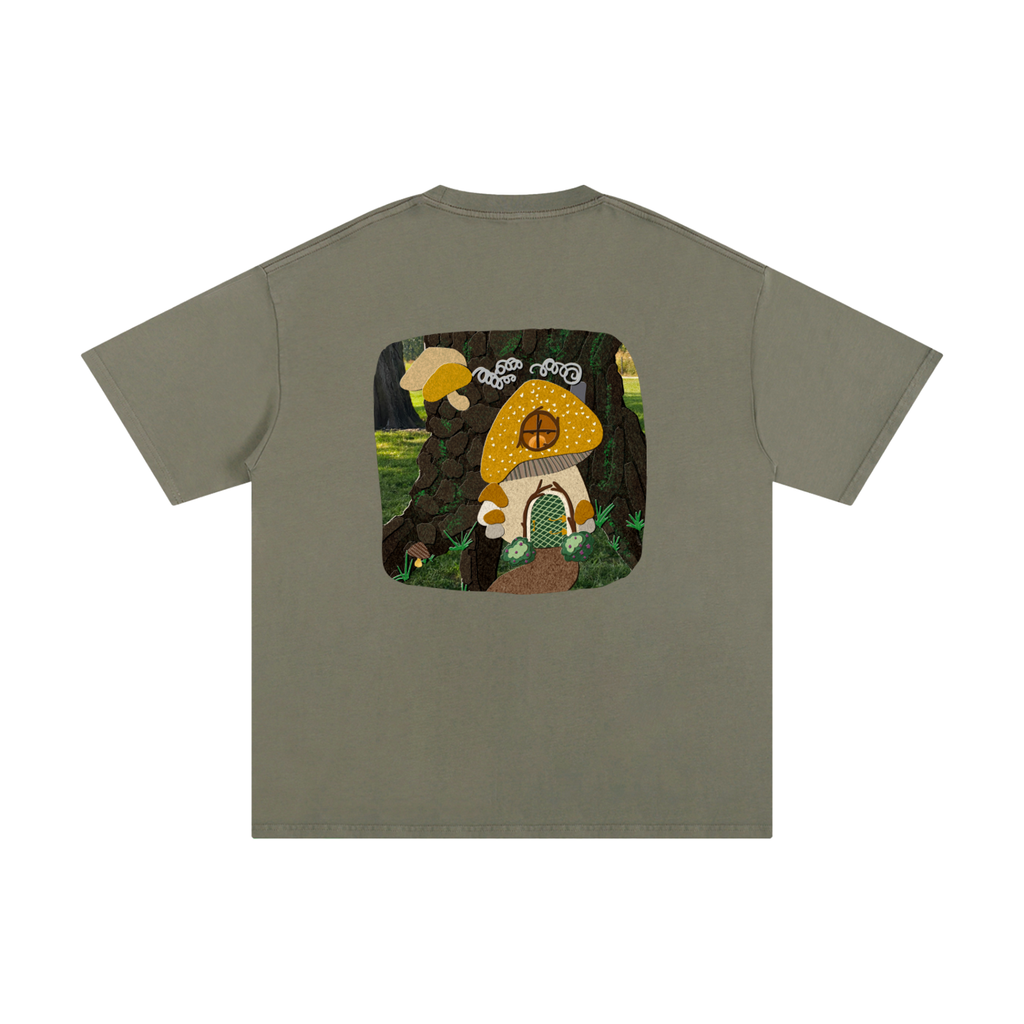 Forest Friends Tee — Hand-Drawn Mushroom Forager Design (Unisex Cotton)