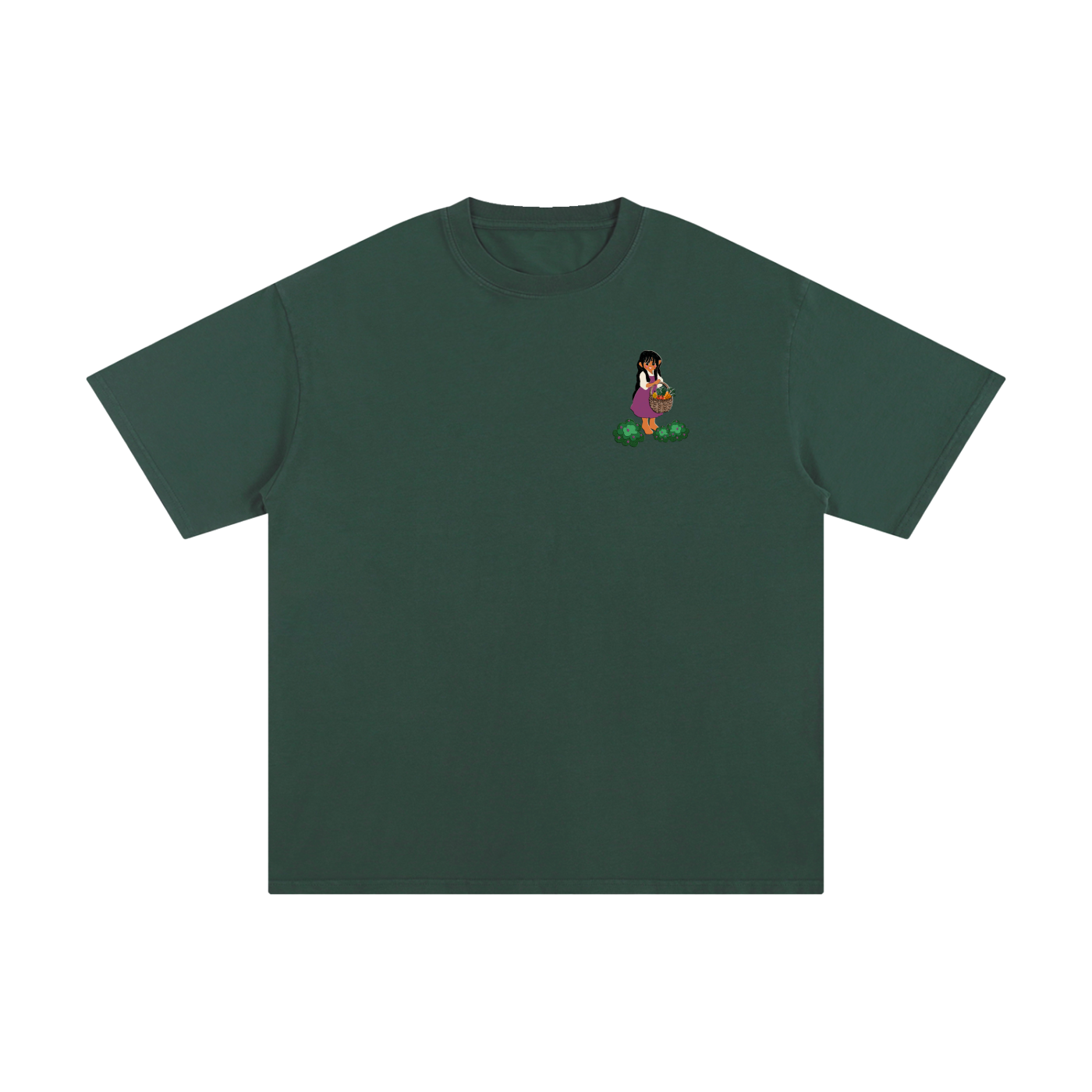 Forest Friends Tee — Hand-Drawn Mushroom Forager Design (Unisex Cotton)