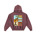 Autumn Equinox City - Frayed Enzyme Washed Fleece Hoodie